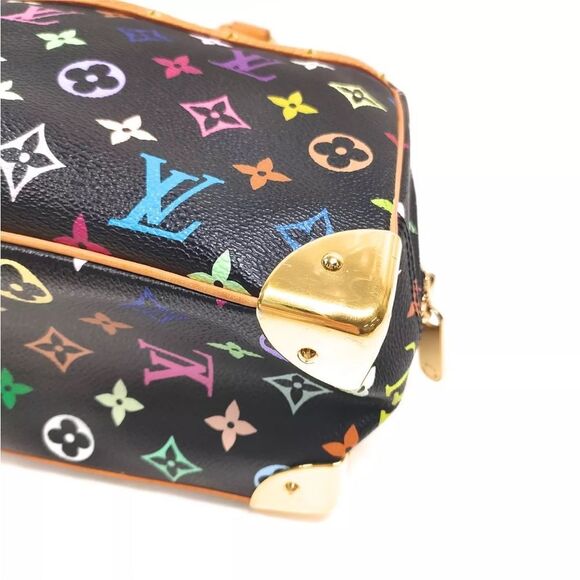 Auth Louis Vuitton Black Monogram Trouville Murakami Multicolor - Picture 5 of 15